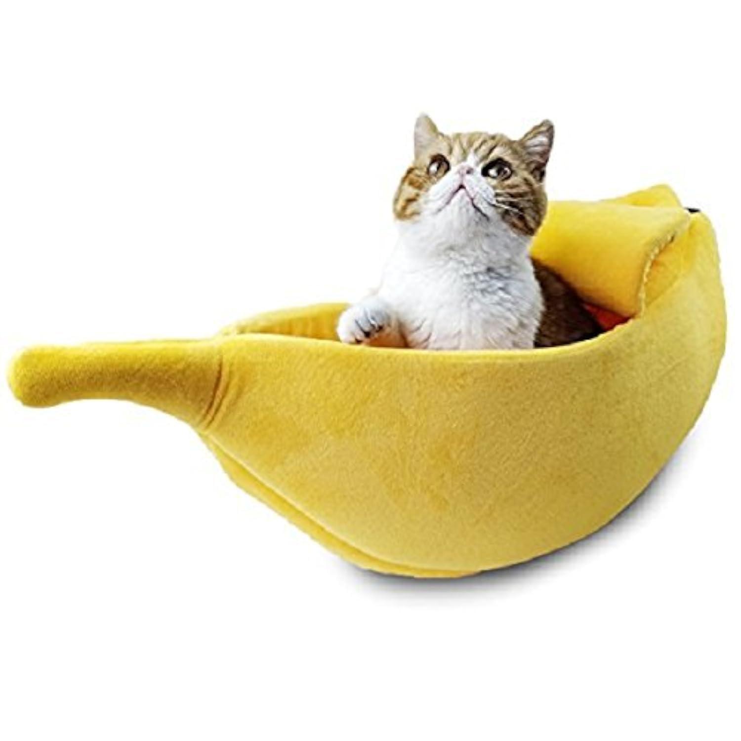 Banana Shaped Cat Bed - pawpallet