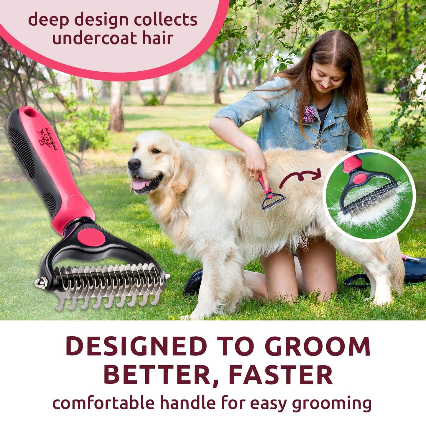 Double-Sided Knot Comb for Pet - pawpallet