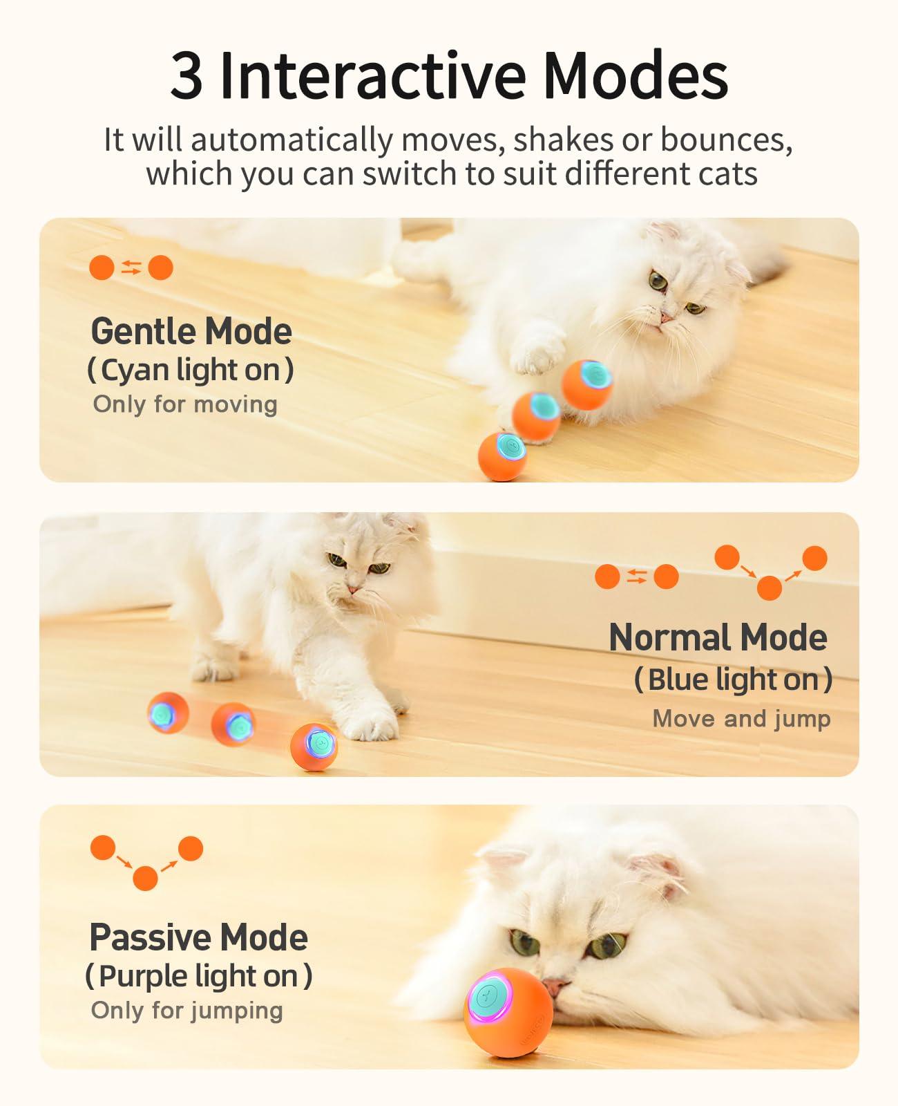 360° Auto-Rolling Smart Cat Toy - pawpallet