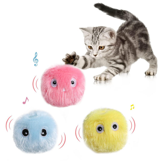 Interactive Plush Electric Catnip Training Toy Ball - pawpallet