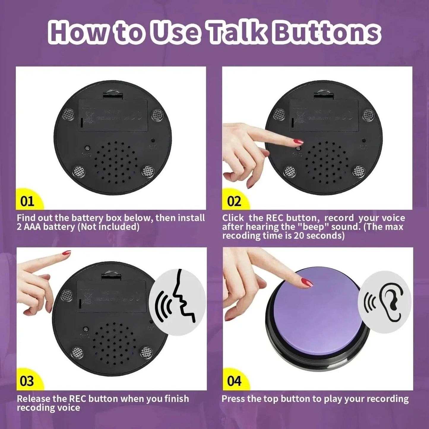 8-Piece Dog Communication Buttons for Training - pawpallet