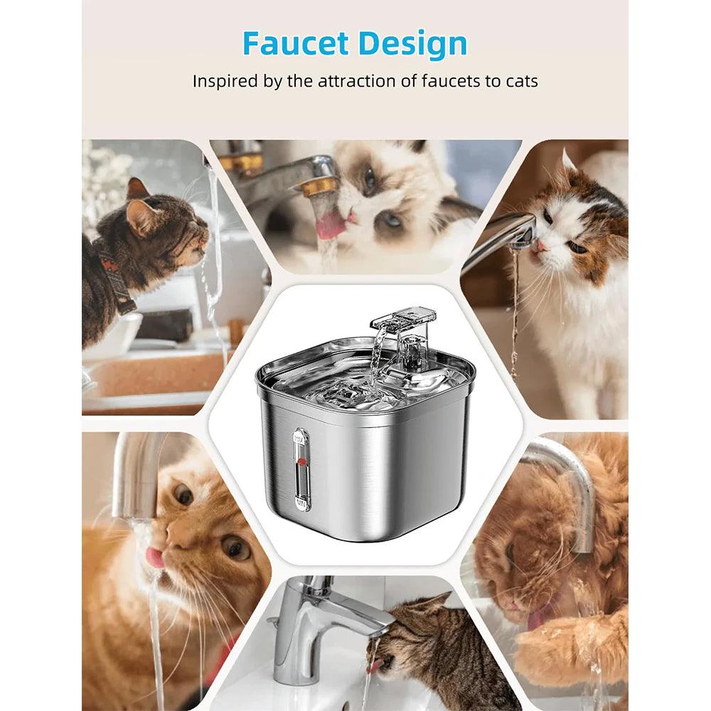 2.2L Stainless Steel Pet Water Fountain - pawpallet