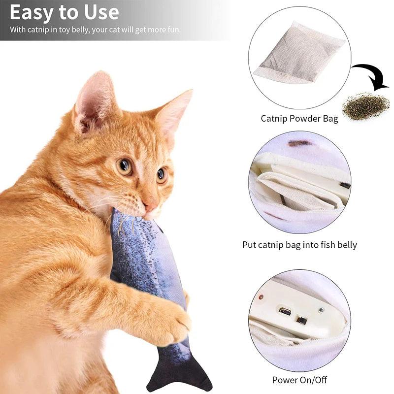 Interactive USB Rechargeable Dancing Fish Toy for Cats - pawpallet