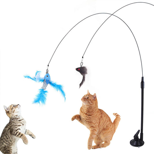 Interactive Cat Teaser Wand with Bell & Feather - pawpallet