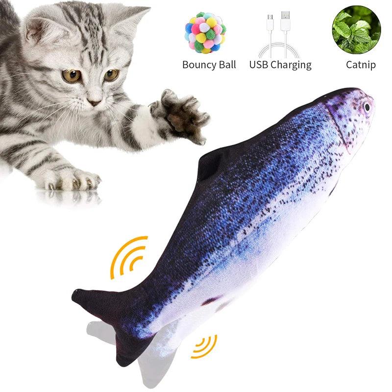 Interactive USB Rechargeable Dancing Fish Toy for Cats - pawpallet